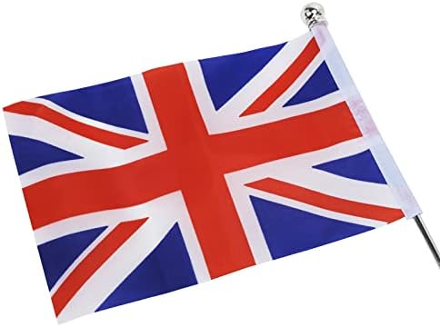 1 Pack UK/USA Desk Table Flag United Kingdom Union Jack Flag Miniature Great Britain United States Table Flag British Desktop Flag with Metal Pole and Base for Home Office Desk Display Decoration