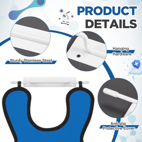 Image of Zonon 2 Pcs X-Ray Apron Hanger 15 x 2 Inch White Coated Apron Rack for X-Ray Radiation, Stainless Steel, Wall Mount