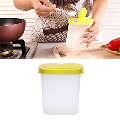 Spice Jar, Kruidencontainer Box Creature Opslag Transparante keukenbenodigdheden met dubbele deksels 250 ml geel - Image 8