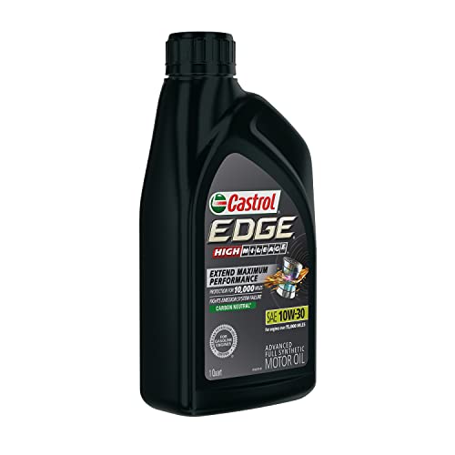 Image of Castrol Edge High Mileage 10W-30 Advanced Full Synthetic Motor Oil, 1 Quart, Pack of 2