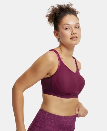 Image of Jockey MI11 Women Wirefree Non Padded Microfiber Elastane Stretch Full Coverage Active Sports Bra with StayDry Treatment