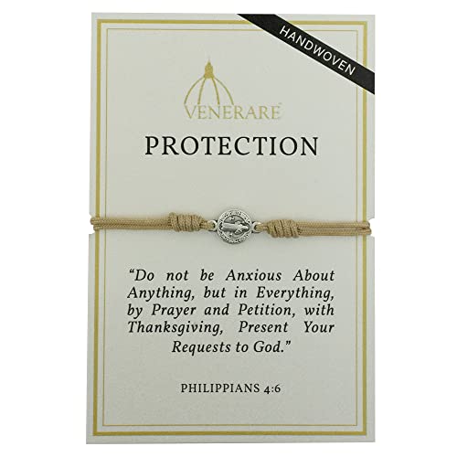 Adjustable Saint Benedict Medal Bracelet | Durable Tan Cord | Patron Saint of Students | Great Catholic Gift for First Communion, Confirmation, and Graduation2