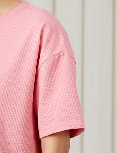Image of Amazon Brand - Symbol Women's Oversized Textured T-Shirt | Seersucker (Available in Plus Sizes)