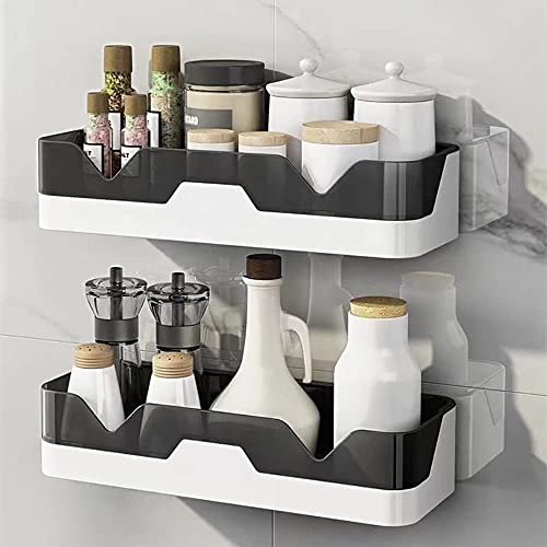Shower Caddy Wall Mounted 2 Pack Bathroom Organizer Shelves Adhesive Shelf Make Up Holder, Shower Organiser Corner Bathtub Storage Basket Rack Shelf Bath Holder No Drilling Kitchen Spice Rack #TOP1