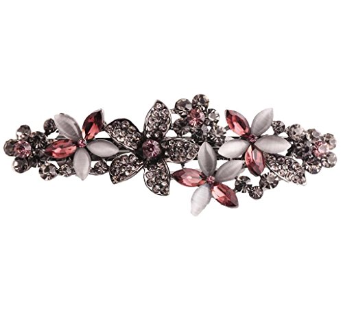 Preisvergleich Produktbild Amcool Damen Edelstein Blume Haarnadel Haarspange Haarschmuck (Rot)