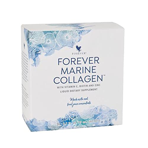 Forever Living Forever Marine Collagen - Tart Berry Flavor – with Vitamin C, Zinc, Goji Berries & Green Tea Extract - Skincare Routine - 30 Sachets