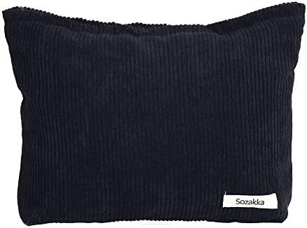 LYDZTION Velvet Makeup Bag Cosmetic Bag for Women,Large Capacity Canvas Makeup Bags Travel Toiletry Bag Accessories Organizer,Black