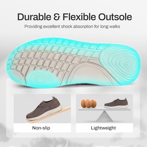 Image of ZOKSOVE Wide Shoes for Men - Comfort Slip on Walking Loafers with Arch Support - Mens Wide Orthopedic Shoes for Plantar Fasciitis