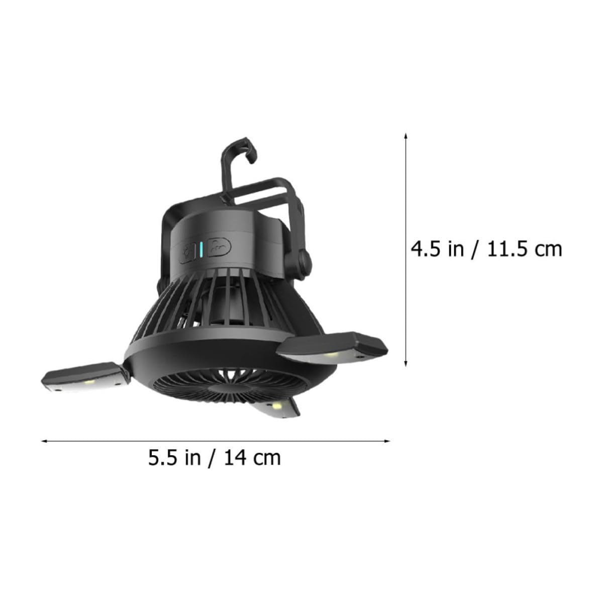 Kisangel Lámpara de Camping Solar Portátil Luz de Ventilador y Carga USB de 4000mah para Fiesta Verano, Adecuado para Montañismo y Pesca al Aire Libre