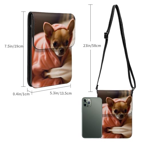 Depressed Chihuahua Print Small Cell Phone Purse Small Crossbody Bags Women Pu Leather Shoulder Bag Handbag3