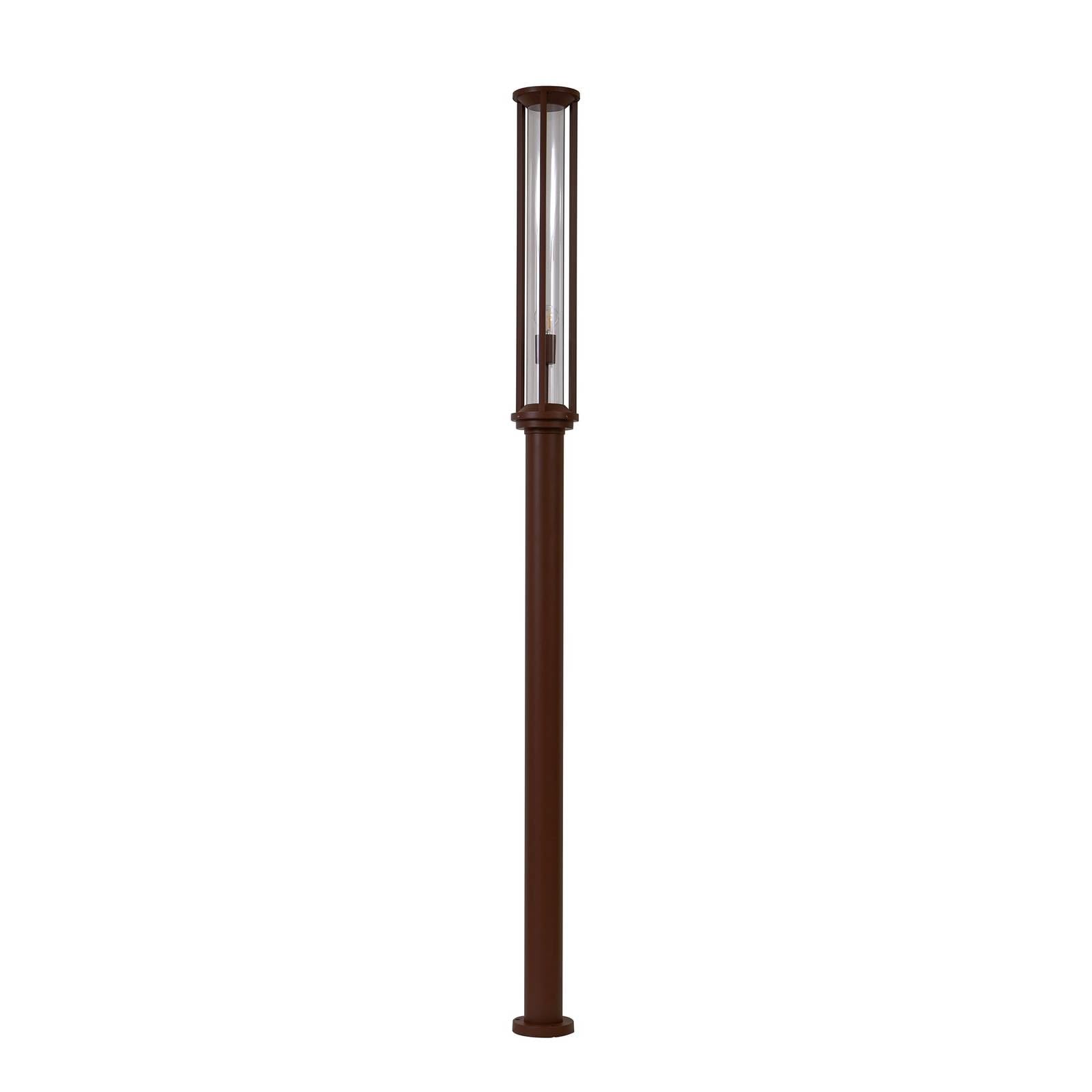 Lucande Lampadaire extérieur Alivaro à intensité variable (Moderne) en Marron Aluminium (1 lampe,à E27), Candélabre luminaire d’extérieur