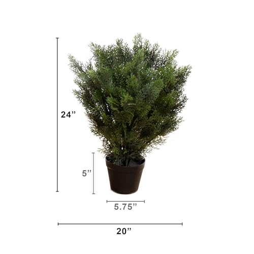 Nearly Natural 2ft Artificial Cedar Bush, Faux Greenery For Indoor Outdoor Home Decor