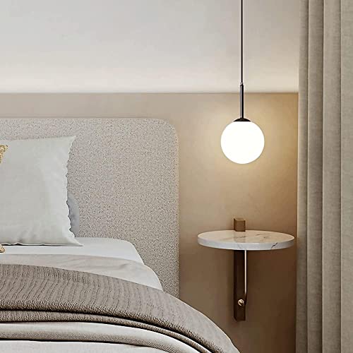 Lámpara Mid Century H3TF5J en latón y vidrio opalino 7