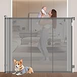 Xifamniy 57” Tall Retractable Gate, Retractable pet gate, Child retractable gate, 79”Wide Safety Retractable Baby Gate for Baby Pet Dog (145H×200W)