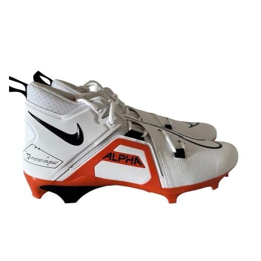 Nike Alpha Menace Pro 3 Mid Men's Football Cleats White Orange Black DM1788-101 Size 16 Medium US