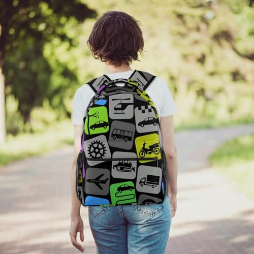 Sac à dos d'école multicolore pour ordi et voyage ado 29x20x40cm - 6