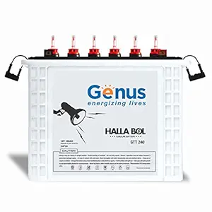 Genus Hallabol GTT240 150 AH Tall Tubular Inverter Battery with 48 Months Warranty for Home, Office & Shops, White Colour
