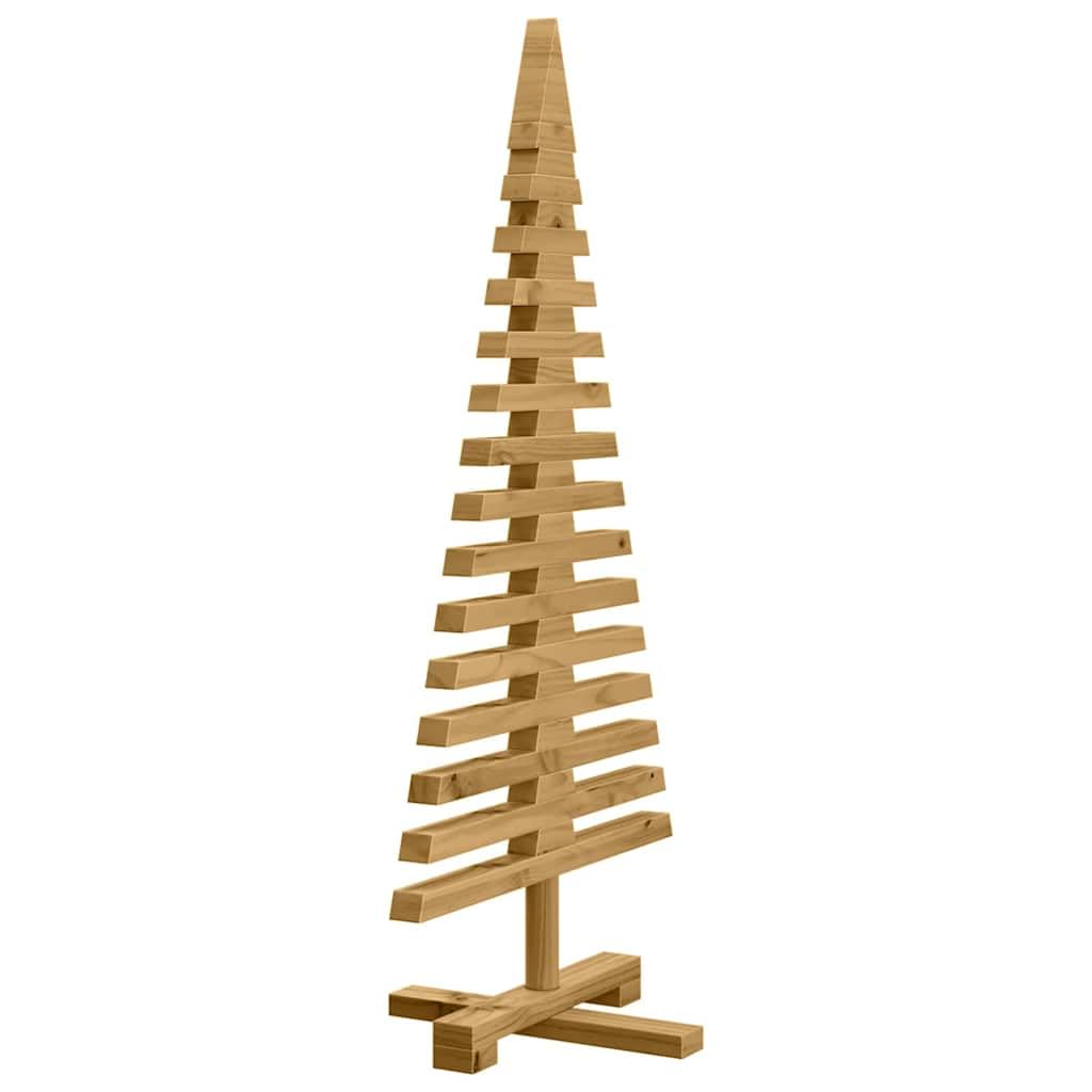 Árbol de Navidad de madera con soporte marrón 90 cm