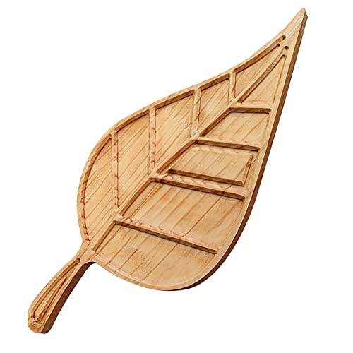 Hscjymnd 1 PCS Vassoio per Salumi A Forma di Foglia Vassoio per Alimenti in Legno per Formaggio per L'Ornamento 'Aperitivo