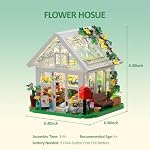 Flower House Building Set, Garden House Building Set with LED Light, Creative Building Playset, Build Beautiful Greehouse Model,Great Toys for Friends and Girls (597 Pieces)