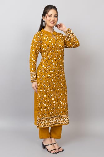 Image of HIFZAA Woollen Winter wear Kurti Palazo Set for Womens Warm Kurta Suit for Ladies Pure Wool M to 4XL
