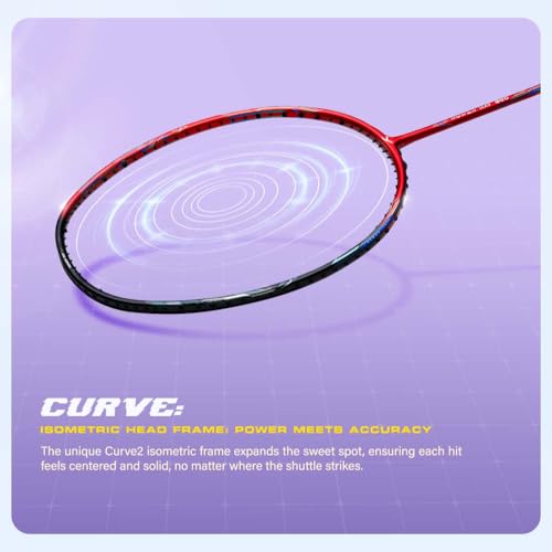 Image of Hundred Power Ray 900 Badminton Racket with Full Cover | 79 Grams | Maximum Tension ≤32 lbs