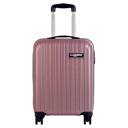 Luggero - CLASSIC Light-Weight & Durable Polycarbonate ROSE GOLD Unisex Hard Luggage| Small- 51cm |8 SMOOTH SPINNER TPV Wheel Outer Combi Lock | Trolley Bag