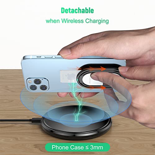 Mindsky Detachable Phone Ring Holder Removable For Wireless Charging- Cell Phone Grip Phone Stand Compatible With Iphone Smartphones #TOP1