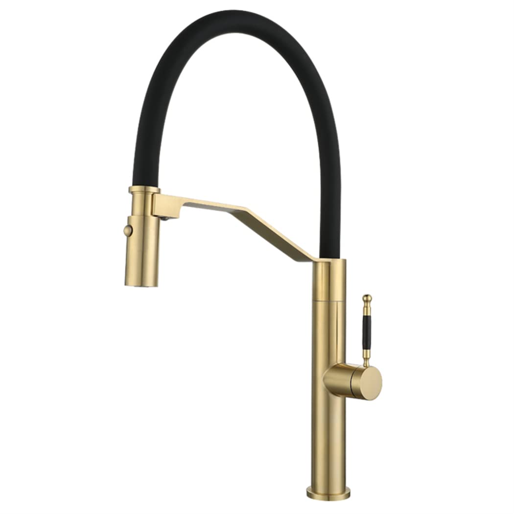Robinet de Cuisine Or Rose en Acier Inoxydable Brossé, Mitigeur Haute Performance
