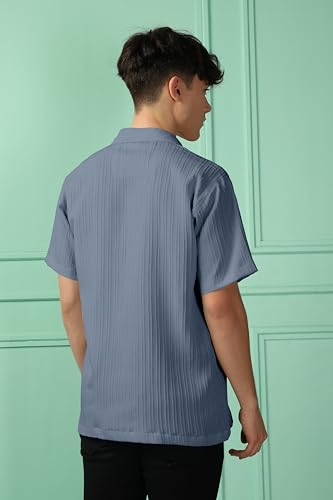 Image of Men's Striped Half Sleeve Polycotton Shirt | Casual & Formal Wear | Comfortable & Stylish