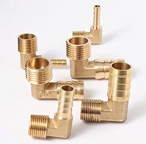 Raccordo A Gomito In Ottone 90°: Filettato Maschio 1/2 BSP NPT X Tubo 12mm - Connettore Multiuso
