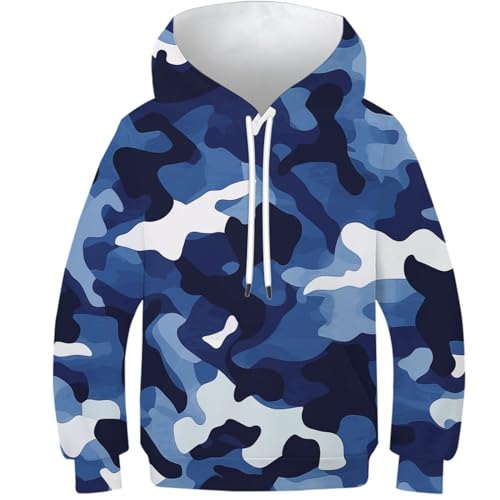 Pull à manches longues pour garçons et filles motif camouflage magique 9-11Y
