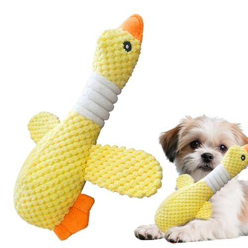 Genérico de juguete de peluche de pato para perros, juguete interactivo chillido, animal de peluche suave y resistente, de estimulación divertidas para cachorros y perros de tamaño mediano, diseño