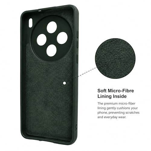 Image of SBMS Silicone Back Cover Case for Vivo X200T 5G | Soft Micro-Fibre Lining Inside | Magsafe Print On Back Side Camera Protection Bump | Shockproof Case for Vivo X200T 5G (Green)