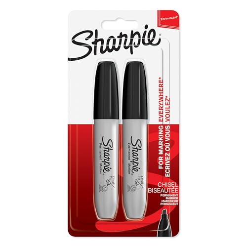 Sharpie Permanentmarker mit Keilspitze | schwarz | 2 Stück