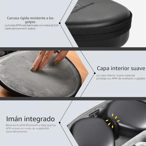 Funda para AirPods Max ideal para viajes de negocios con almacenamiento rígido ultrafino negro 4