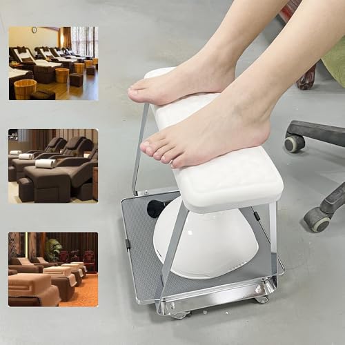 Banqueta de pedicure de acero inoxidable blanca miniatura 7