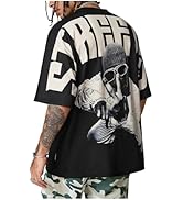 VIPWOLF Men's Figure Graphic Tee Shirt Y2K Short Sleeve Crew Neck Novelty T-Shirts