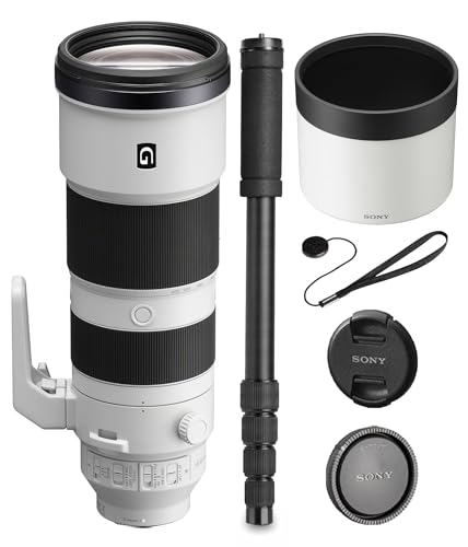 Sony FE 200-600mm f/5.6-6.3 G OSS Lens Bundle | Full-Frame Super Telephoto Zoom with Optical SteadyShot & Advanced G Optics | for Wildlife & Sports (SEL200600G) + Filter Kit + Monopod + Cap Keeper