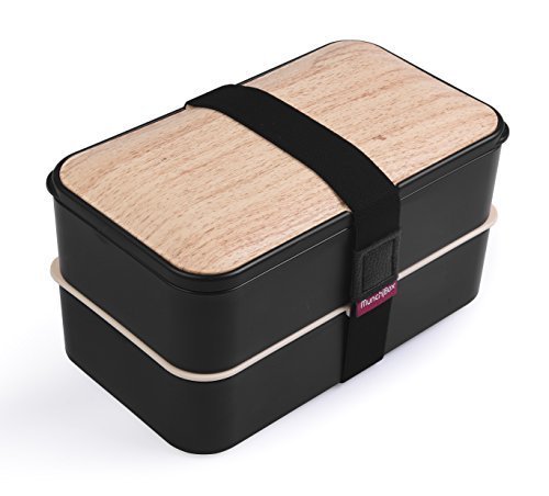 Premium Bento Lunch Box By MunchBox (Black) by MunchBox Bento Boxes