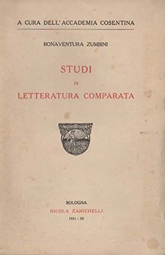 Studi di letteratura comparata.