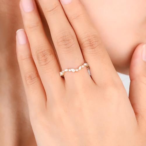 Moissanite Wedding Bands for Women, Moissanite Engagement Rings 925 Sterling Silver Eternity Band Rings for Women Wedding Ring Stackable Promise Ring for Her Size 3-103