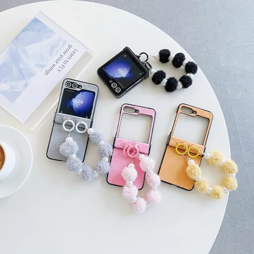 Coque Samsung Z Flip4 antichoc cuir rose dragonne robuste - 2