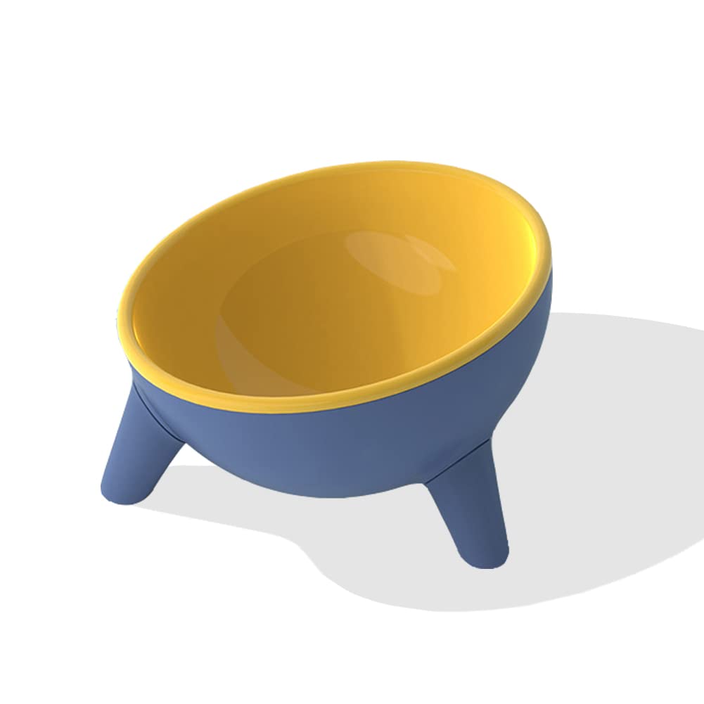 Raised Cat Bowls with Stand, Tilted 15° for Kittens Yellow, 1PCS