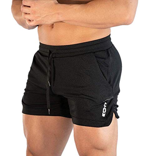 Short de corrida masculino YOJINKE com bolsos de secagem rápida, respirável para academia, treino, c
