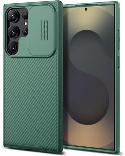 Image of Nilkin Classic Series Compatible for Samsung S25 Ultra Case with Camera Cover, [Camera Lens Protector] [Scratch-Resistant] [360 Full Protection] Shockproof Slim Phone Case (Green, S25 Ultra)