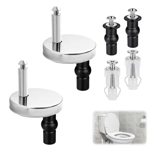 6Pcs Fixation Abattant WC Vis à Fermeture en Douceur Universelles, Vis et Raccords de Charnière de WC à Dégagement Rapide, Écrous de Rechange de Couvercle de WC avec Vis Expansible pour Trous Borgnes