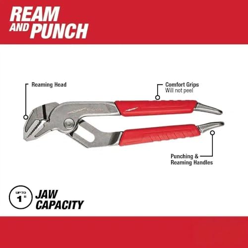 48-22-6330 Straight Jaw Pliers Set FOR Milwaukee 6 Inch and 10 Inch Comfort Grip Ream and Punch Pliers Hardened Teeth Precision Ground Head Exposed Metal Handles thumbnail 3