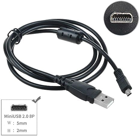 Miniatura 2 de Cable cargador de datos USB negro de 3 pies para Nikon Coolpix S2600 S2500 S3000 S3200 S4300 S6100 Cables de alimentación de audio y video