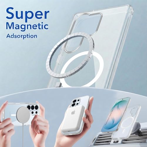 Image of Jkobi Lifetime Anti-Yellow MagSafe Compatible Clear Back Cover Case for Samsung Galaxy S26 Ultra (Sleek Hard Crystal | Shockproof and Camera Protection)